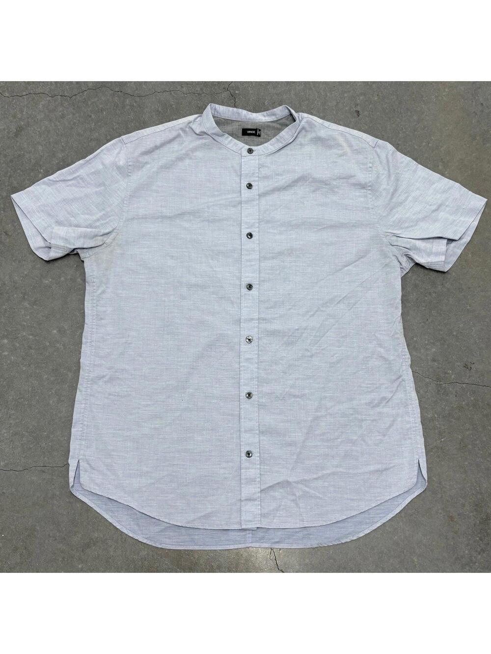 VINCE Plain Blue Short Sleeve Shirt